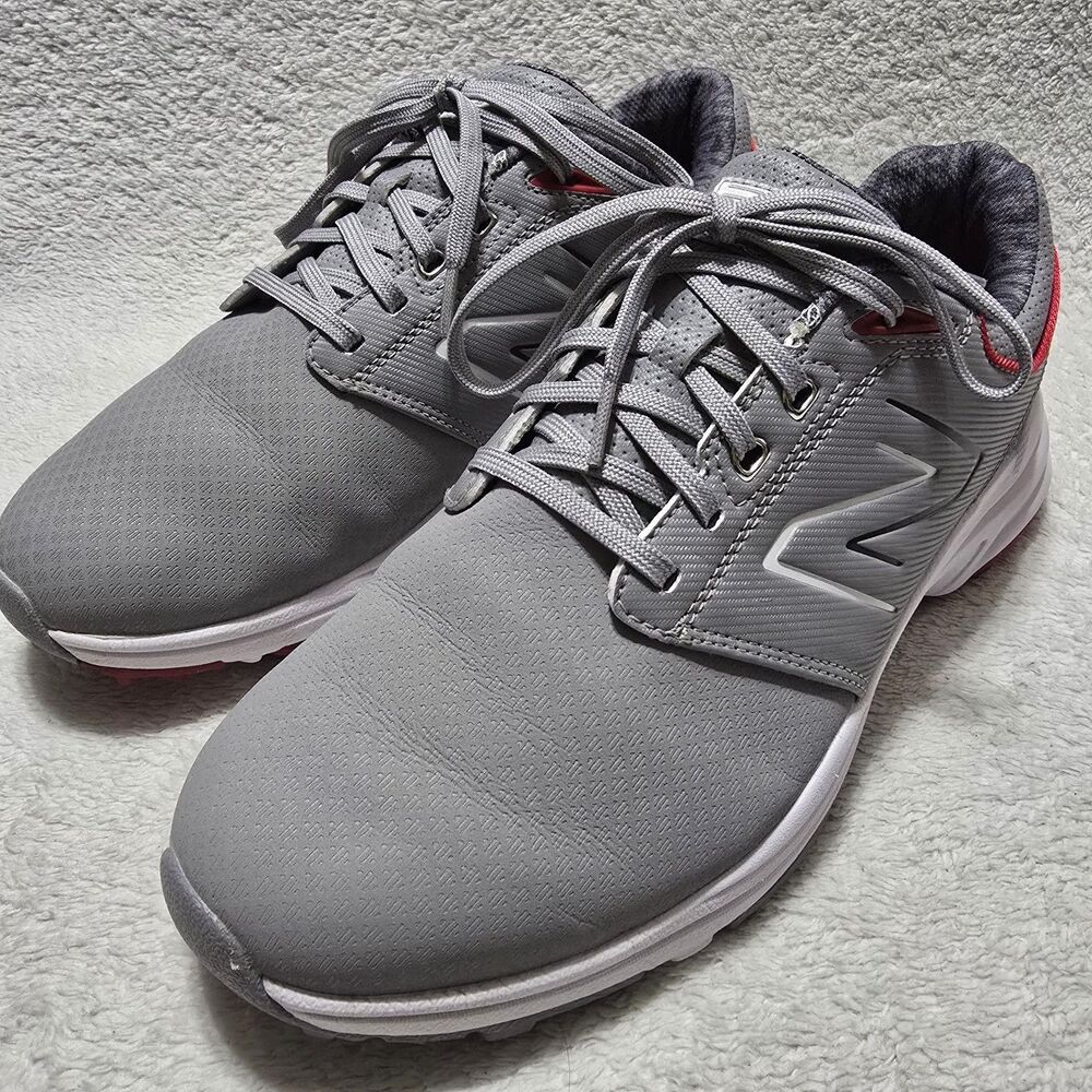 New Balance Men's 10 Brighton Lightweight Waterproof Golf Shoes NBG2010 Grey Red